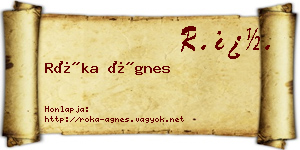 Róka Ágnes névjegykártya